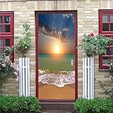 3D Türaufkleber Wandbild Landschaft Selbstklebende Aufkleber Türaufkleber Landschaft Pvc Wasserdicht 3D Wohnkultur-85Cm (B) * 215Cm (H)