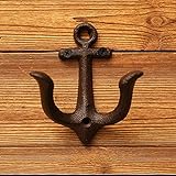 Vintage Rustikale Wandhaken aus Gusseisen,Nautical Anchor Hooks Antique Gusseisen Dekorative Wandhaken, nautisches Wandgarderobe, Antik-Shabby Chic, für Badezimmer, Zimmer, H