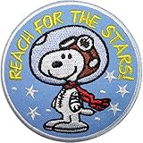 Snoopy Patch Astronaut Raumfahrt Hund Sterne gestickt Abzeichen Eisen nähen auf Kleidung T