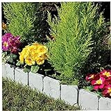 NiceButy Garten-Palisade aus Kunststoff, 10 stück Stein-Effekt-Rasenkanal-Kunststoff-Garten-Palisade-Zaun-Anlage-Grenze für Blumenbett (grau)