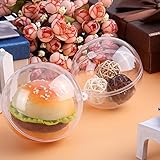 AGM 20 Stück 10cm transparente Kunststoffkugeln, DIY befüllbare Handwerk bruchsichere Weihnachtsbaumkugeln Ornamente für Weihnachten Neujahr oder andere Winterthemen Dek