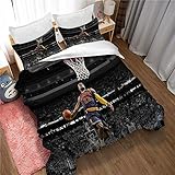 Meet Basketball Lebron James - Set Mit Bettbezug Und 2 Kissenbezügen, Baumwolle, Print (Stil 02,135x200cm+1/75x50cm 1.2M Bed)
