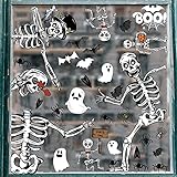 TBSCWYF Fensterbilder Halloween Halloween Fenster Aufkleber Spinne Kürbis Hexe Geister Fensteraufkleber für Halloween Deko Fensterdeko Party Dekorationen Horrible Fenster Stick