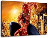 Spiderman Format 120x80 cm Bild auf Leinwand, XXL riesige Bilder fertig gerahmt mit Keilrahmen, Kunstdruck auf Wandbild mit R