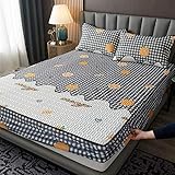 YFGY Spannbettlaken Boxspringbett King 180 * 200cm, Spannbetttuch und Kissenbezug Gedruckt Cool Summer, Matratzenschoner für Schlafzimmer Apartment orange 3PCS