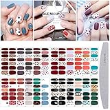 Kalolary 20 Blatt Full Nail Wraps Selbstklebende Leoparden Muster Nail Art Aufkleber Nagellack Aufkleber Bunte Nagelabziehbilder Mit Nagelfeile Für Frauen Und Mädchen DIY N