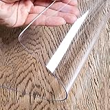MMQGQ store Transparente PVC wasserdichte Tischmatte, Weiche Kunststoffglasplatte Tischdecke, Anti-Scald-Desktop-schutzabdeckung, Cuttable / 2mm-Dicke(Size:70×70cm)