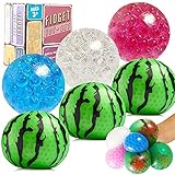 Stress Ball 6 Pack Antistressball Wasser Perlen Bälle (3+3), süße Wassermelone DNA für Kinder und Erwachsene, Fidget Toys Squeeze Ball zum Quetschen und Kneten gegen ADHS, Autismus, Zapp