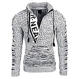 ZzCityTK Herrenpullover Strickpullover Herren Retro Reißverschluss Warmer Strickpullover Lässiger Langarm Slim Pullover Langarmpullover Lässige Bluse lockeres Hemd schmales Top