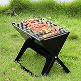 MNCYGJ Tragbarer Kohlegrill Balkongrill Gartengrill Kaltgewalztes Stahlmaterial, Holzkohlegrill Mit Aktivbelüftung 44 * 29 * 36.5C