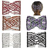Magic Haarklammer, Magic Kämme doppelt Dehnung Haarspangen Dehnbar für Dicke/Dünne Haare/DIY/Damen/Mädchen(5Pack)