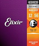 Elixir® Saiten 80/20 Bronze Akustik-Gitarrensaiten mit NANOWEB® Beschichtung, Light/Medium (.012-.056)