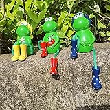 Cakunmik Hängende Füße Frog Statue, 3 STÜCKE Sitzen Frosch Statue Harz Ornamente Miniatur Frösche Figur Set, Miniaturstatue für Lawn Yard Schreibtisch Garten Dek