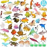 BESTZY 52pcs Meerestiere Fische Deko Plastik Spielzeug Realistisch Unterwasser Tiere Badespielzeug MeerestiereFiguren für Kinder Zum Lernen Party