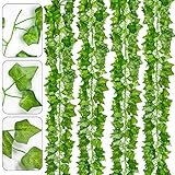 YQing 24 Stück Efeu Künstlich Efeu Hängend Girlande, Efeugirlande Künstlich 168 Ft Künstliches Efeu Hochzeit für Büro, Küche, Garten, Party Wanddek