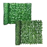 Kacniohen Künstliche Hecke Privatsphäre Zaun Bildschirm, getönte Wand, Privacy Screen für Garten Hinterhof-Patio Deck Balkon Dekoration Green Leaf 0,5 x 3M