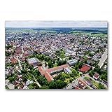 CALVENDO Premium Textil-Leinwand 90 x 60 cm Quer-Format Stadt Laichingen mit Blick auf Stadtmitte, Leinwanddruck von MIB