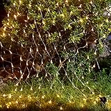 YXXHM- Solar LED Lichternetz, 3M x 2M Lichterkette Netzlicht, Outdoor Lichtervorhang 8 Modi Net Mesh Deko Leuchte für Weihnachten Party Garten Indoor Draussen Dekor Color 3 * 2