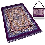 RAMODESTY Gebetsteppich Set : Hochwertiger Gebetsteppich inkl. Reisetasche - Ideale Islamische/Muslimische Geschenke - Seccade Islam (Lila)
