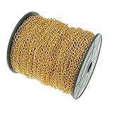 Perlin 3 Meter Gliederkette Link Kette Metallkette Twist Panzerkette 5,5mm Goldfarbe Schmuckkette Meterware zur Schmuckherstellung von Halsketten Armband DIY Basteln K3