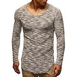 Herren Casual Langarm T-Shirts Sommer Slim Fit Pullover Fitness Laufen Sweatshirt Outdoor Tactical Top Loungewear Gr. XL, khak