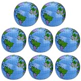 8 Packung Aufblasbarer Erdkugel Inflatable Globe PVC Weltkugel Erde Wasserball 8 Set für den Strand, Spielt oder Unterrichtet, 16 Z