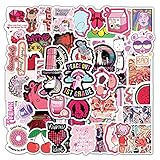 RWDMFC Aufkleber 100 Stück Graffiti-Aufkleber der roten Serie, wasserdichte PVC-Kunstaufkleber für Schlittschuh, Moto, Gepäck, Wasserflaschen, Gitarre, Laptop, Snowb