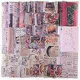 ruggito 220 pieces Scrapbooking Sticker Set Washi Sticker Set（4 Set）Old Paper Journal Decorations Scrapbook Paper For Scrapbook,Calendar, Notebook, Diary, Photo Album, DIY Decoration 76mm*116