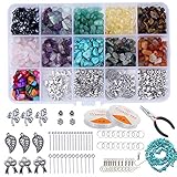 TARATH DIY Edelsteine mit Loch,15 Gitter Schotter Box Verpackt Unregelmäßigen DIY Schmuck Zubehör-Set für Ohrringe Halskette Armbänder Selber Machen Mädchen F