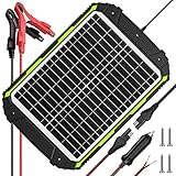 Sun Energise 12V 20W Tragbares Solarpanel, Wasserdichtes Solarladegerät, Solarmodul Erhaltungsladung Integrierter Intelligenter MPPT-Laderegler, Für Auto, Boot, Motorrad, ATV, Wohnmobil, LKW