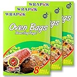 WRAPOK Bratbeutel Kochen Ofen Taschen Kleine - 24 Stück (43 x 55 cm) Für Mikrowellen die Türkei Huhn Fleisch Geflügel Fisch Meeresfrüchte Gemü