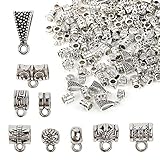 VINFUTUR 100g Metallperlen Zwischenperlen mit Loch Antiksilber Perlenkappen Schmuckzubehör für Bead Charms Armbänder Anhänger Bastelp