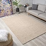 Impression Wohnzimmerteppich - Hochwertiger Öko-Tex zertifizierter Flächenteppich - Solid Color Teppich Beige - Größe 160x230