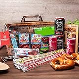 WURSTBARON® Datenight Paket, Wir bleim heind Dahoam – Set aus Salami Snacks, Gummibärchen, Schokolade und Getränk