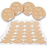 Logbuch-Verlag 96 SCHÖN DASS DU DA BIST Aufkleber rund beige natur braun weiß selbstklebend Sticker Geschenkaufkleber Hochzeit Geschenk Verpackung 4