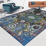 YYRAIN Einzigartiges Design Aus Buntem Quadratischem Steinteppich, Großen Rutschfesten Fußmatten Für Wohn- Und Schlafzimmer Und Schreibtischen Mit Teppichboden 150x200