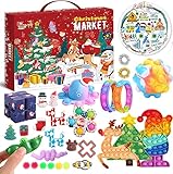 Qsurluck 2021 Christmas Countdown Adventskalender Figetsss Spielzeug-Sets,Fidget Spielzeug Set,für Zuhause, Schule, Büro, Party, Eltern-Kind-Spiel (29PCs WeihnachtskalenderM)