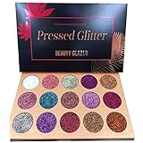 Beauty Glazed Glitzer Lidschatten Palette,15 Farben Shimmer Ultra Pigmented Makeup Lidschatten Pulver Langlebig W