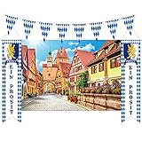 72,8 x 43,3 Zoll Bierfest Hintergrund 2 Stücke Bierfest Wand Banner Bierfest Haustür Dekor 32,8 Ft Bierfest Flagge Banner Girlande Deutsch Bayerisches Kariert Banner für H