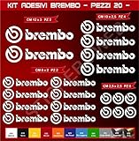Pimastickerslab Aufkleber Stickers BREMBO -Motorrad- Cod. 0576 (Bianco cod. 010)