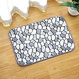 LIJIAN Korallensamt Offsetdruck Schwamm PVC-Teppich Badezimmer Schlafzimmer Eingang Kurzes Haar Absorbierende rutschfeste Matte-Gray Stones||50 * 80