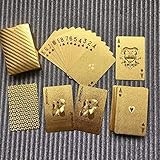 Kaemma Wasserdichtes Design goldene Spielkarten langlebig verwendung goldfolie Poker Spielkarten spieltisch Spiele(Color:Gold)