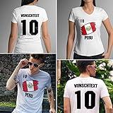 Peru | Männer oder Frauen Trikot T - Shirt mit Wunsch Nummer + Wunsch Name | WM 2018 T-S