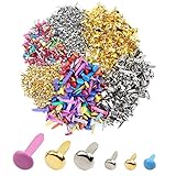GHJK Mini Brad 600 Pack Multicolor Scrapbooking Brads Metal Brads Round Paper Craft Fasteners Iron Brads für Schule Büro Basteln DIY Projek