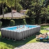 Intex Ultra XTR Frame Swimming Pool rechteckig 732 x 366 x 132 cm Schwimmbecken 26364 Komplett-Set mit Sand-Filteranlage sowie Extra-Zubehör wie: L