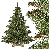 FAIRYTREES Weihnachtsbaum künstlich NORDMANNTANNE, grüner Stamm, Material PVC, inkl. Holzständer, 180