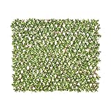 jarolift Künstliche Pflanzenwand Gardenienblätter Sichtschutz Wandbegrünung Balkon Gartenzaun, auch für Innenwände geeignet, mit Spalier 200 x 100