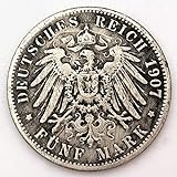 Chaenyu 1907 Kaiser Wilhelm II. Gedenk Silbermünze Silberdollar Kopie Dekoration S
