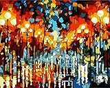 Diy Malen Nach Zahlen Kit Straße Im Regen Handgemalt Ölgemälde Kit Anfänger Und Erwachsene Einzigartige Geschenk Home Haus Deko40X50Cm R