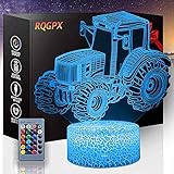 Günstige Baby-Stoff-Traktor-Geschenk, Beistelltischlampe, 16 Farben, stufenloser Wechsel mit Touch-Schalter, USB-Tischlampe für Feiertagsgeschenke oder Heimdek